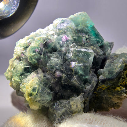 Cube de fluorite fantôme zonal, spécimen de tourmaline Schorl, Erongo, Namibie, 56 x 49 x 41 mm 