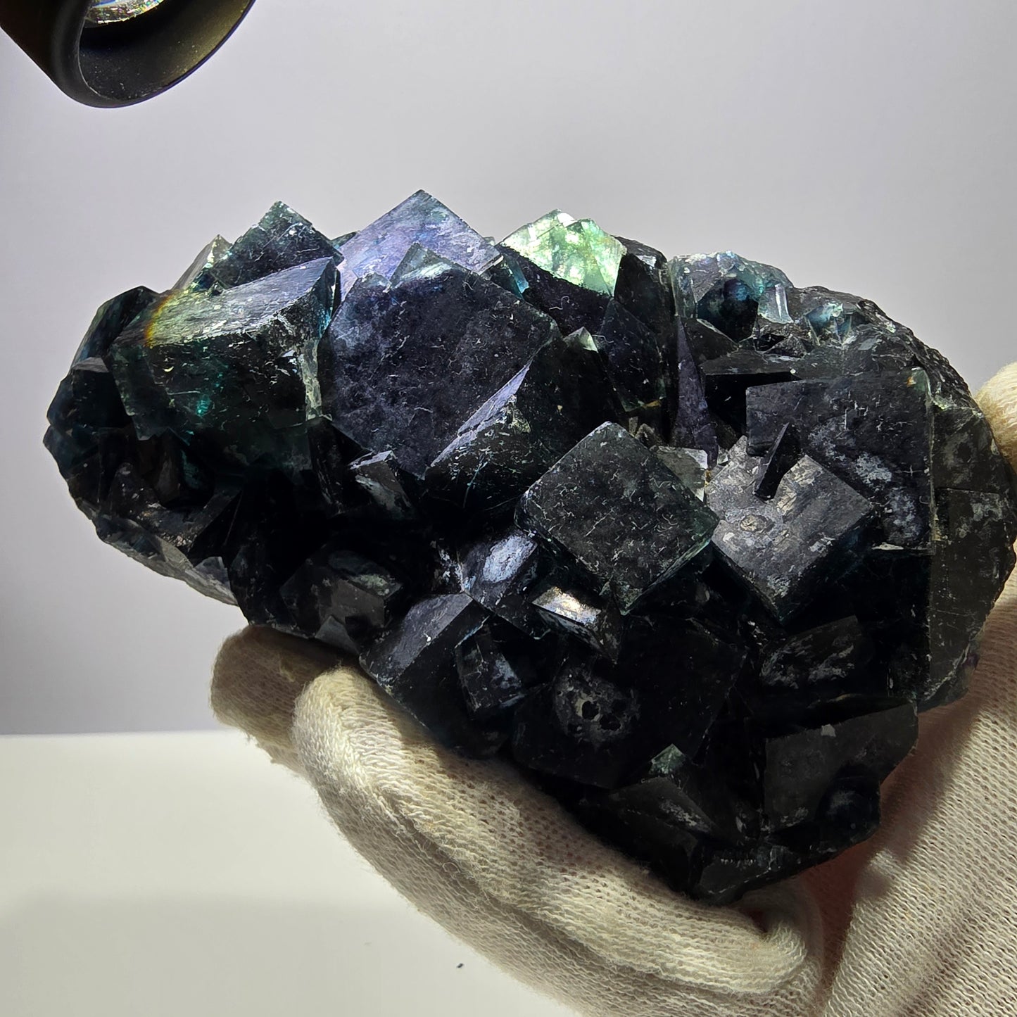 Grand spécimen de cube de fluorite fantôme, zonal – Nouvelle découverte ! Okorusu, Namibie, 116 x 72 x 30 mm 