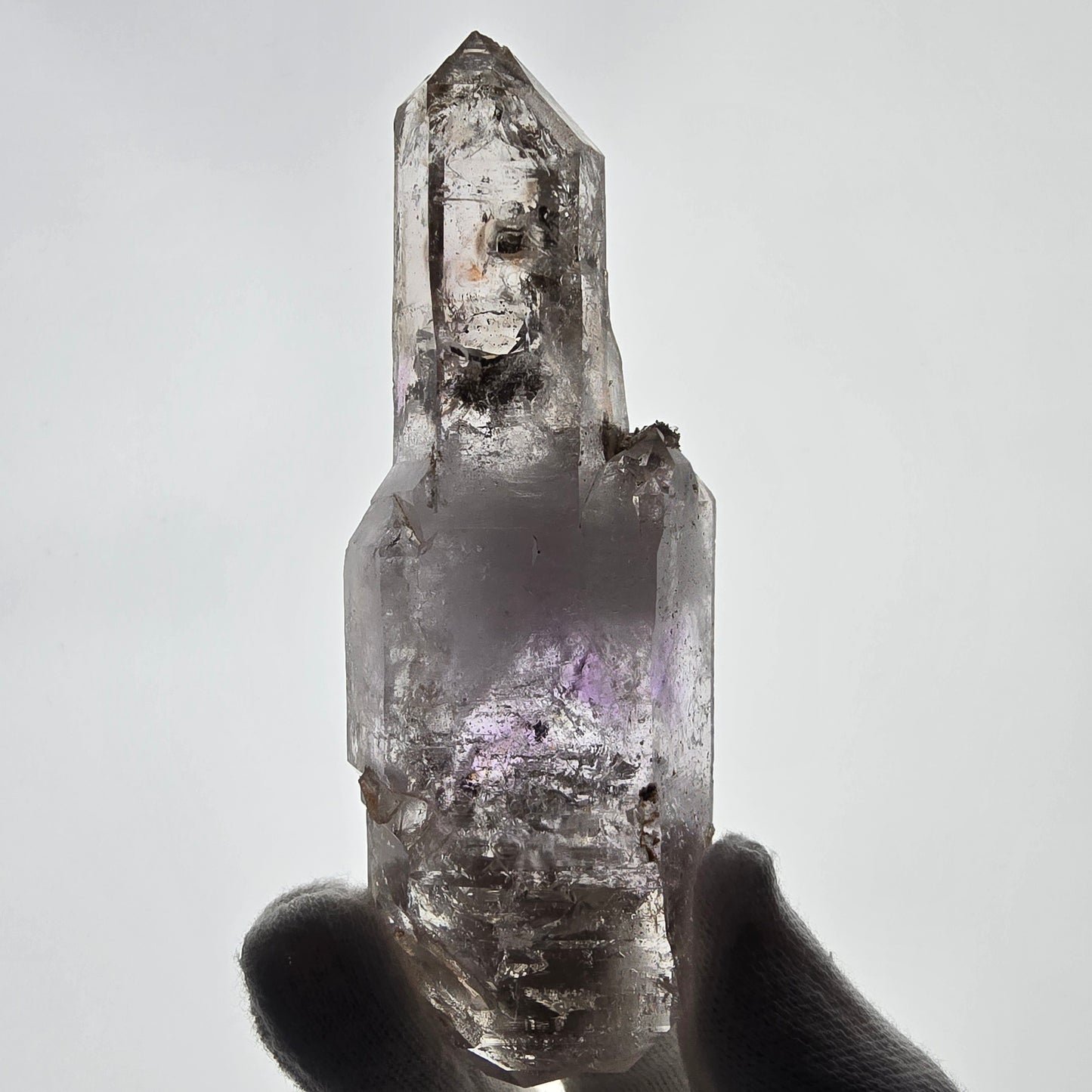 Enhydro Skeleton Amethyst DT Scepter 4x Bubble Valentine Pocket Gobobs. Namibie 119 x 40 x 34 mm 