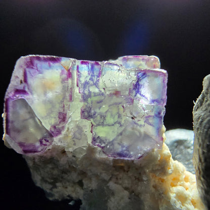 Cubes de fluorite Zonar rares, stade orthoclase, Erongo namibie, Collection 35x21x18mm