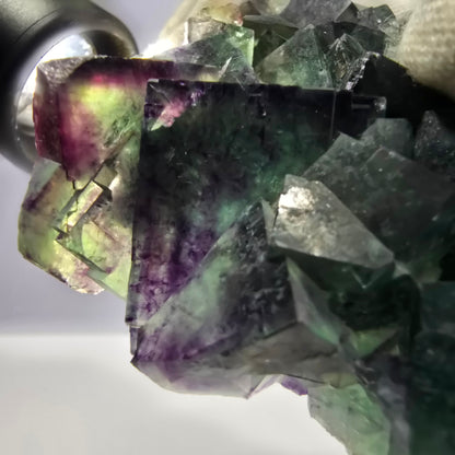 Rare spécimen de cube de fluorite fantôme, parqueté zonal Okorusu Namibie 76 x 62 x 27 mm 