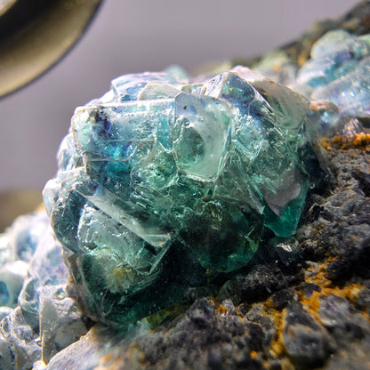 Cube de fluorite fantôme zonal, spécimen de tourmaline Schorl, Erongo, Namibie, 59 x 47 x 23 mm 