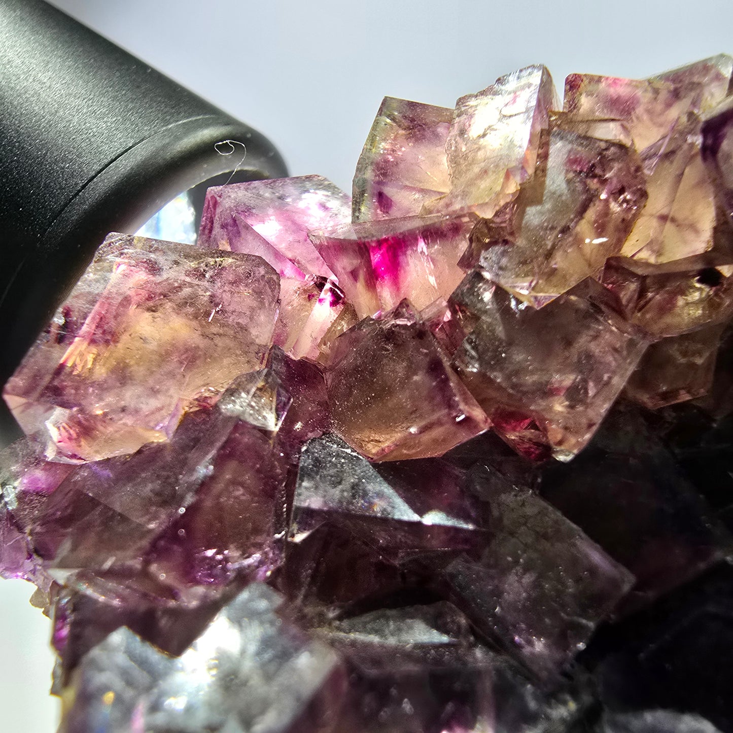 Seltene Phantom Fluorit Würfel Stufe, lila grün Okorusu Namibia 72*50*27mm