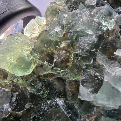 Große Phantom Fluorit Würfel, Quarz Stufe, doppelseitig grün Okorusu Namibia 110*53*36mm