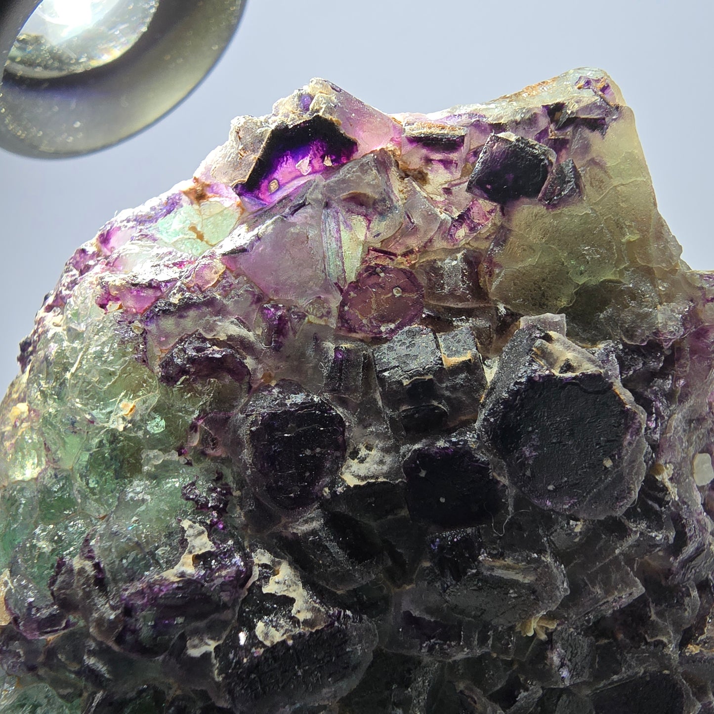 Grands cubes de fluorite vert violet zonal, spécimen d'hyalite Erongo, Namibie 96*67*42mm 