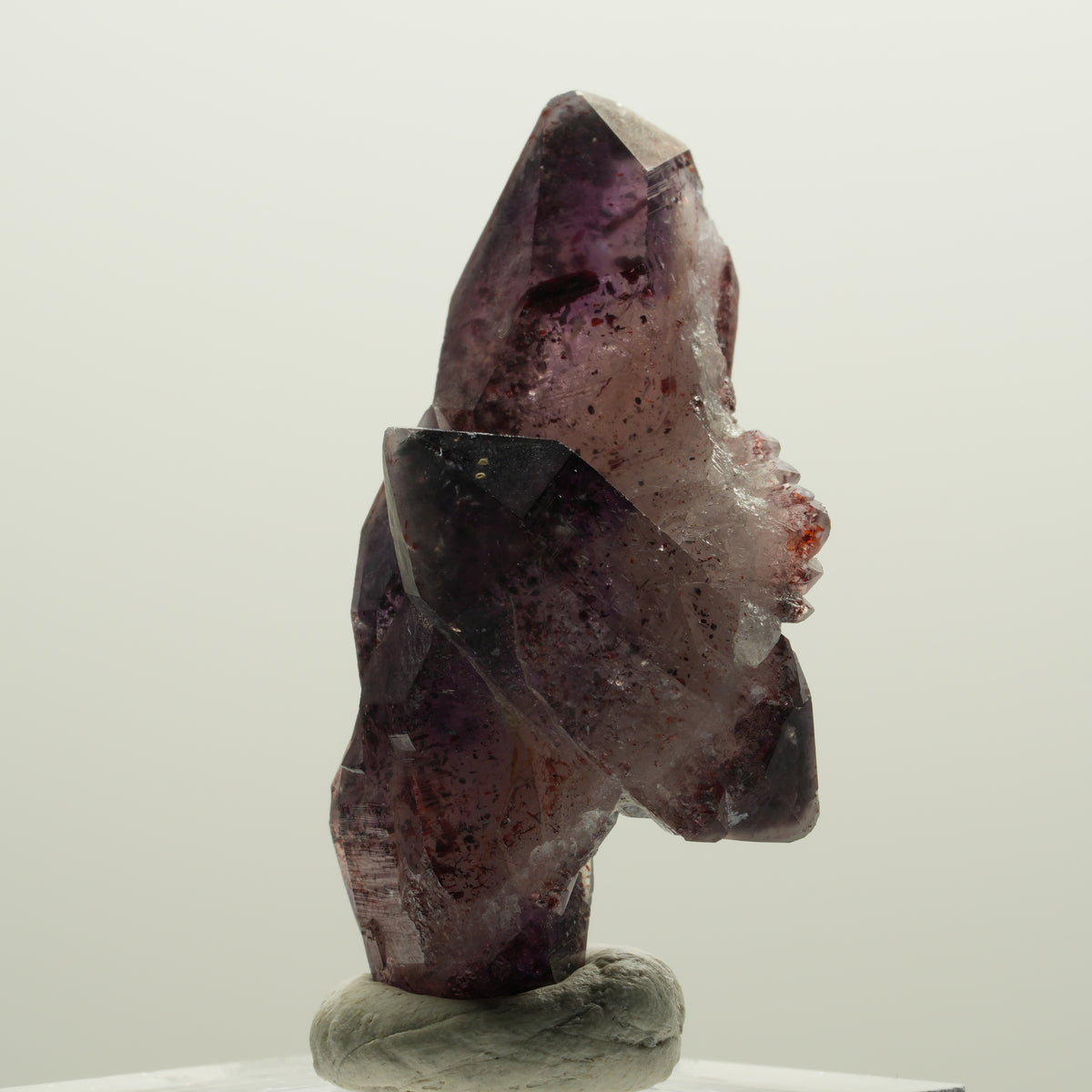 Seltene Phantom Skelett Amethyst mit Eisen Spitze Brandberg, Namibia 43*26*20mm #15000