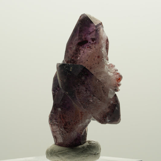 Seltene Phantom Skelett Amethyst mit Eisen Spitze Brandberg, Namibia 43*26*20mm #15000