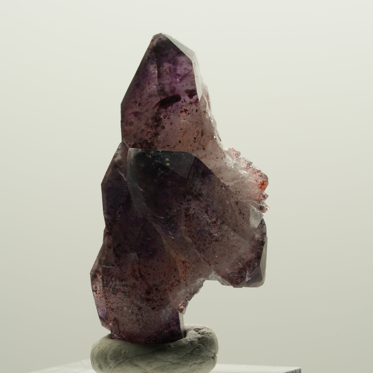 Seltene Phantom Skelett Amethyst mit Eisen Spitze Brandberg, Namibia 43*26*20mm #15000