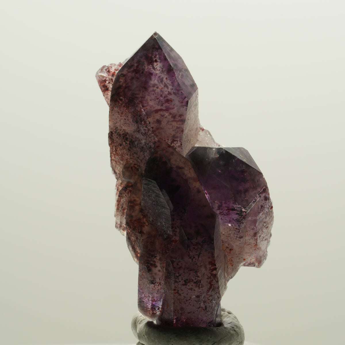 Seltene Phantom Skelett Amethyst mit Eisen Spitze Brandberg, Namibia 43*26*20mm #15000