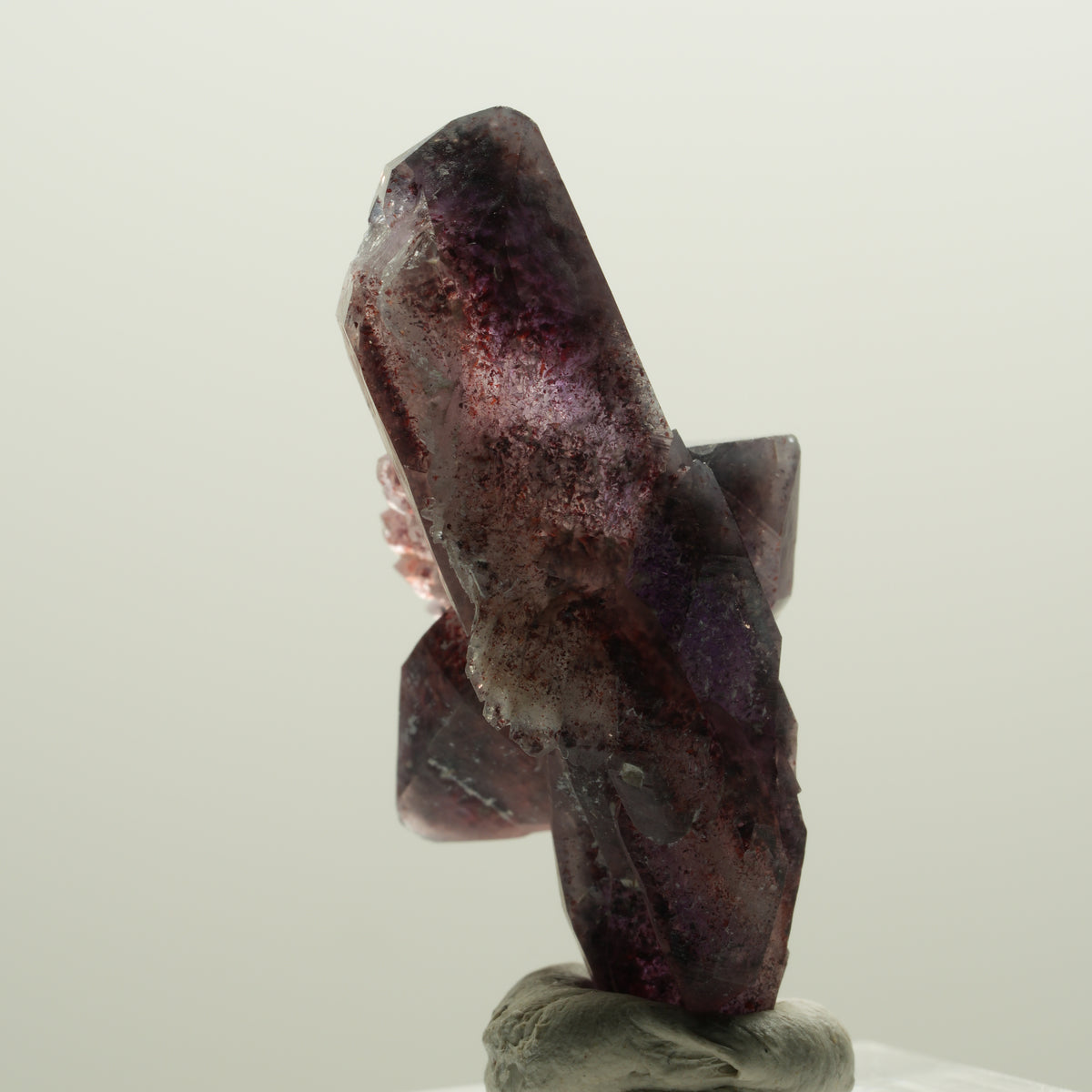 Seltene Phantom Skelett Amethyst mit Eisen Spitze Brandberg, Namibia 43*26*20mm #15000