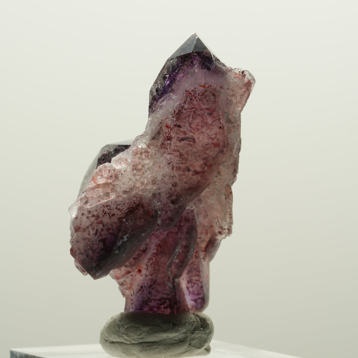 Seltene Phantom Skelett Amethyst mit Eisen Spitze Brandberg, Namibia 43*26*20mm #15000