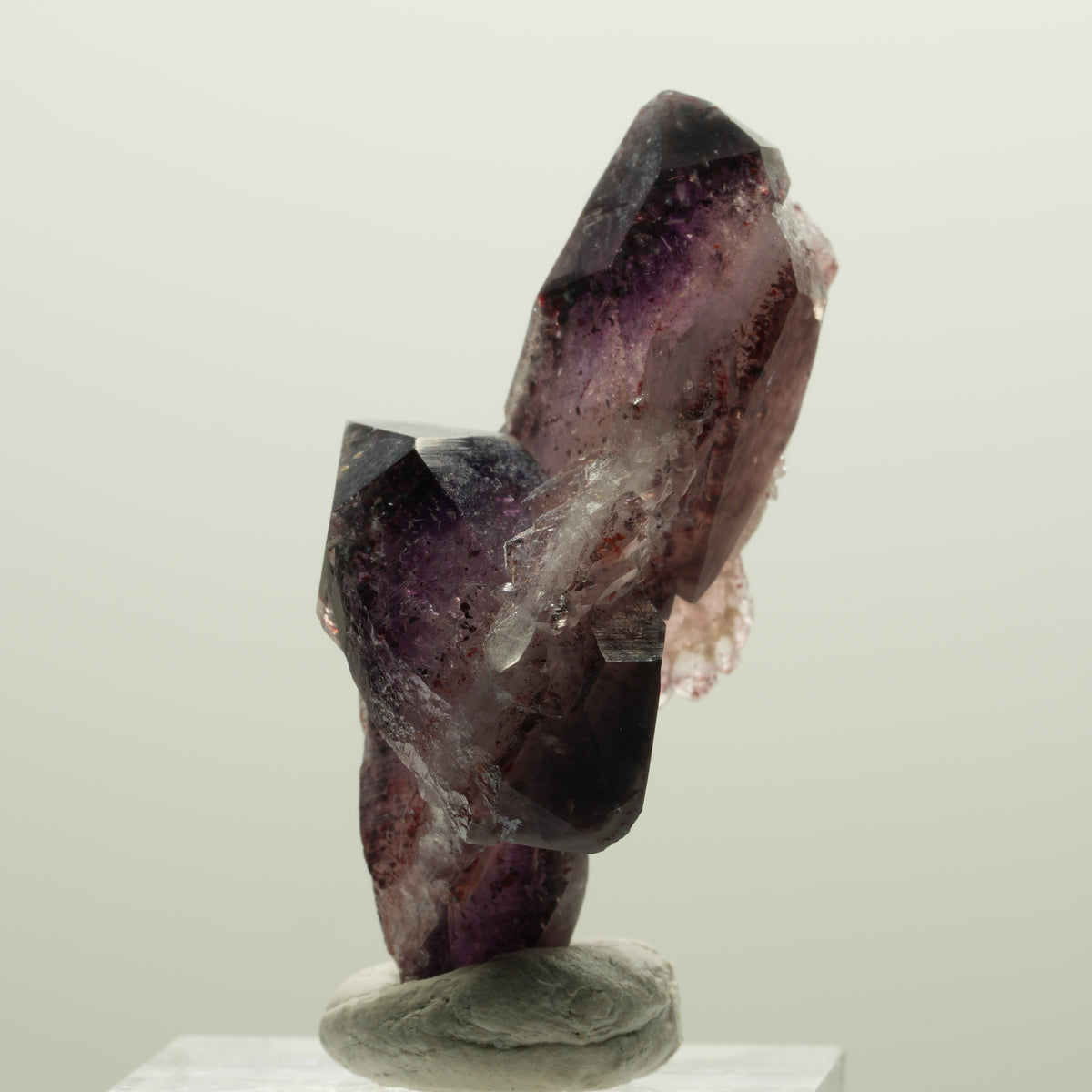 Seltene Phantom Skelett Amethyst mit Eisen Spitze Brandberg, Namibia 43*26*20mm #15000