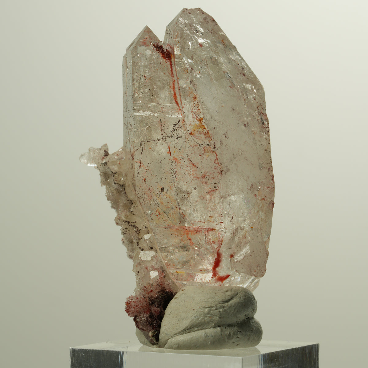Skelett Phantom Rauchquarz Eisen Doppelender auf Matrix Goboboseb, Namibia 54*32*23mm #15022