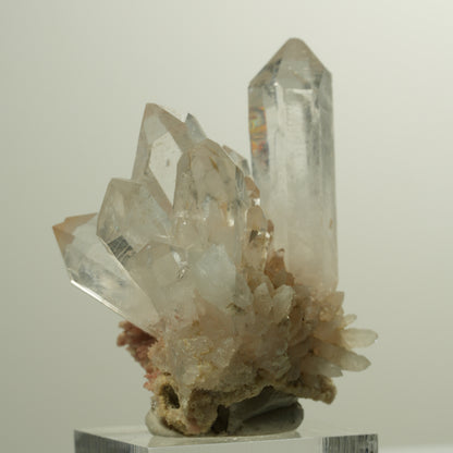 Klare Rauchquarz Skelett Spitzen auf Matrix Goboboseb, Namibia 54*43*31mm #15023