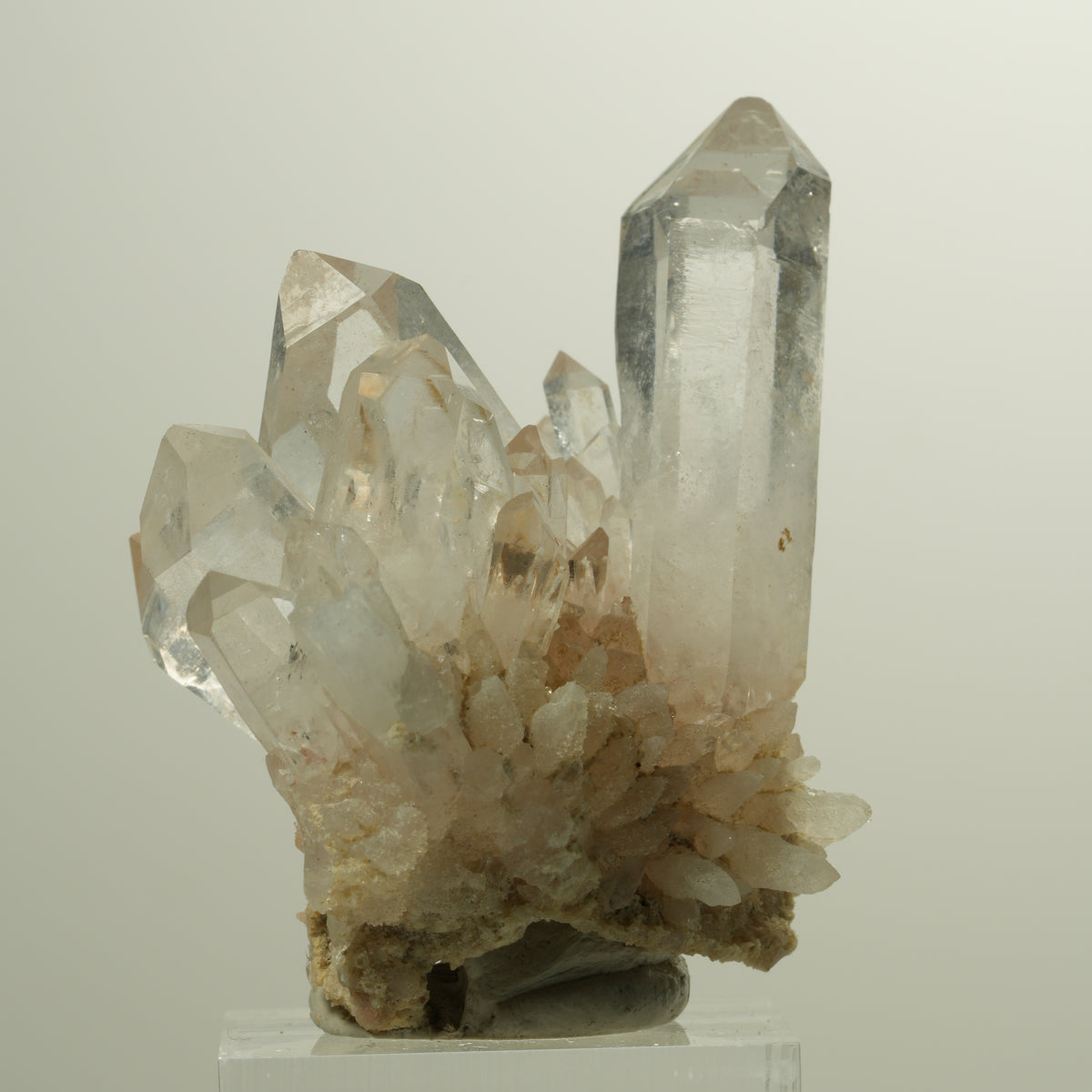 Klare Rauchquarz Skelett Spitzen auf Matrix Goboboseb, Namibia 54*43*31mm #15023