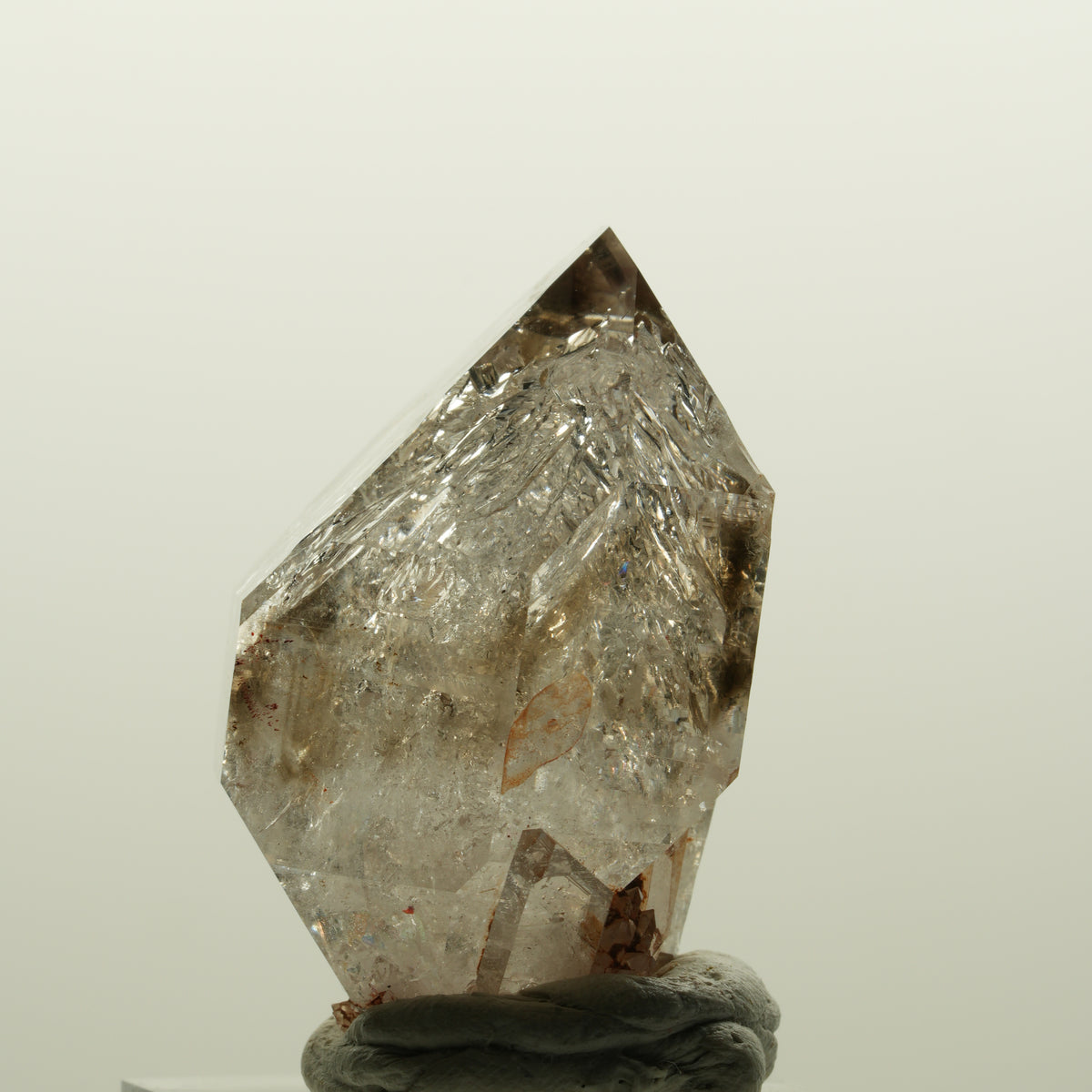 Skelett Fenster Phantom Rauchquarz Zepter Spitze Goboboseb, Namibia 41*31*24mm #15027