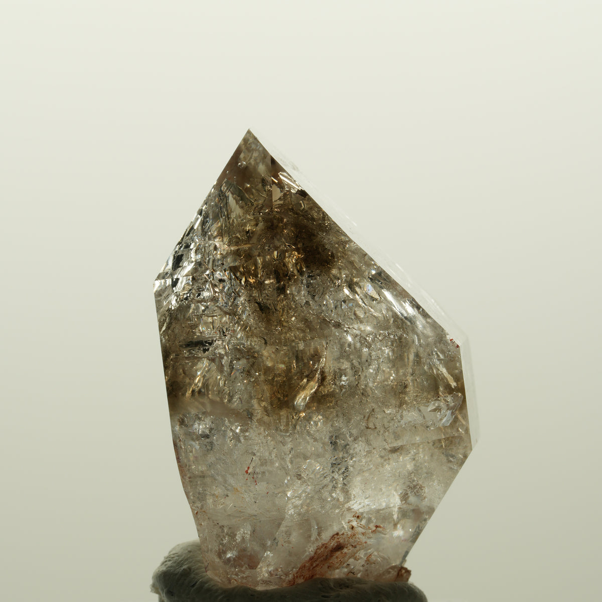 Skelett Fenster Phantom Rauchquarz Zepter Spitze Goboboseb, Namibia 41*31*24mm #15027