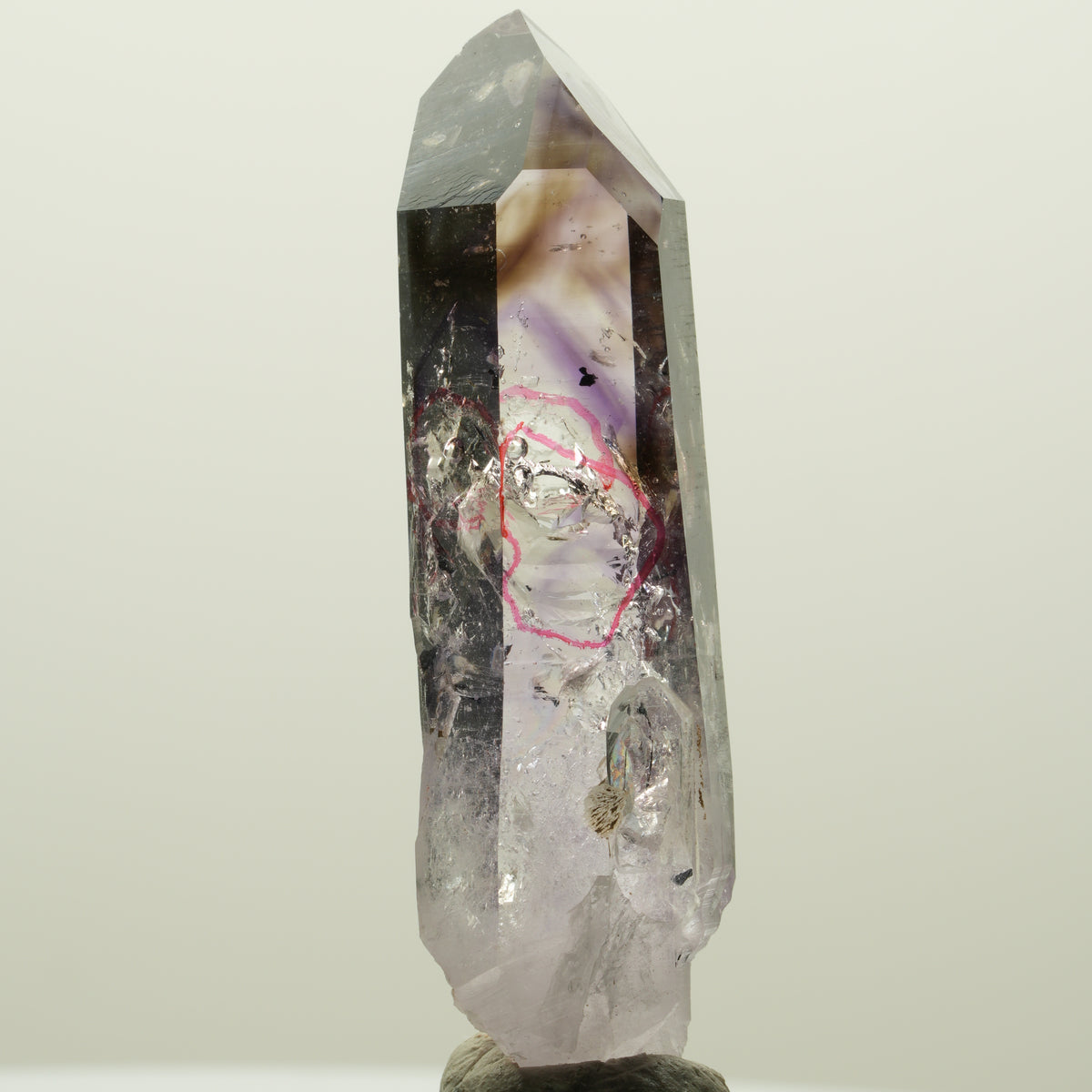 Enhydro Harlekin Phantom Amethyst, Analcim Prehnit 3x Blase Streep Mine Namibia 56*16*14mm #15035