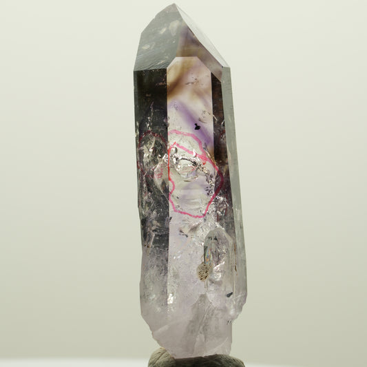 Enhydro Harlekin Phantom Amethyst, Analcim Prehnit 3x Blase Streep Mine Namibia 56*16*14mm #15035