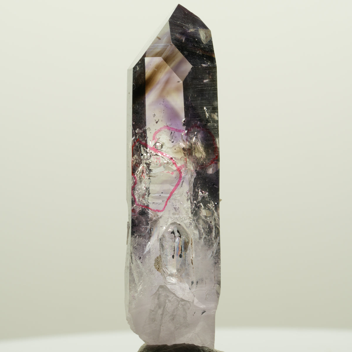 Enhydro Harlekin Phantom Amethyst, Analcim Prehnit 3x Blase Streep Mine Namibia 56*16*14mm #15035