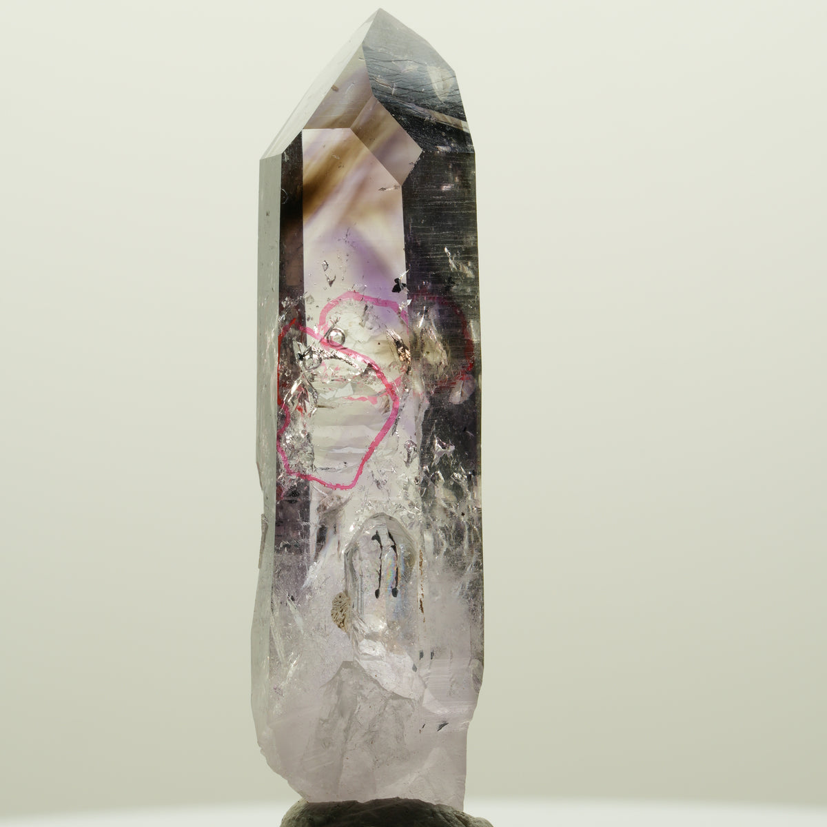 Enhydro Harlekin Phantom Amethyst, Analcim Prehnit 3x Blase Streep Mine Namibia 56*16*14mm #15035