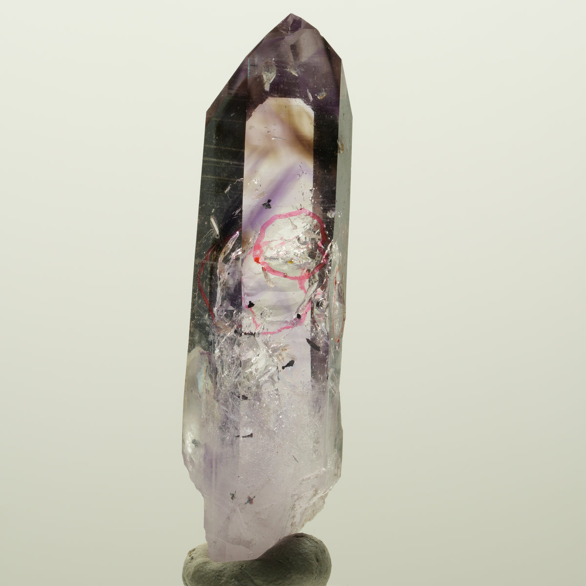 Enhydro Harlekin Phantom Amethyst, Analcim Prehnit 3x Blase Streep Mine Namibia 56*16*14mm #15035