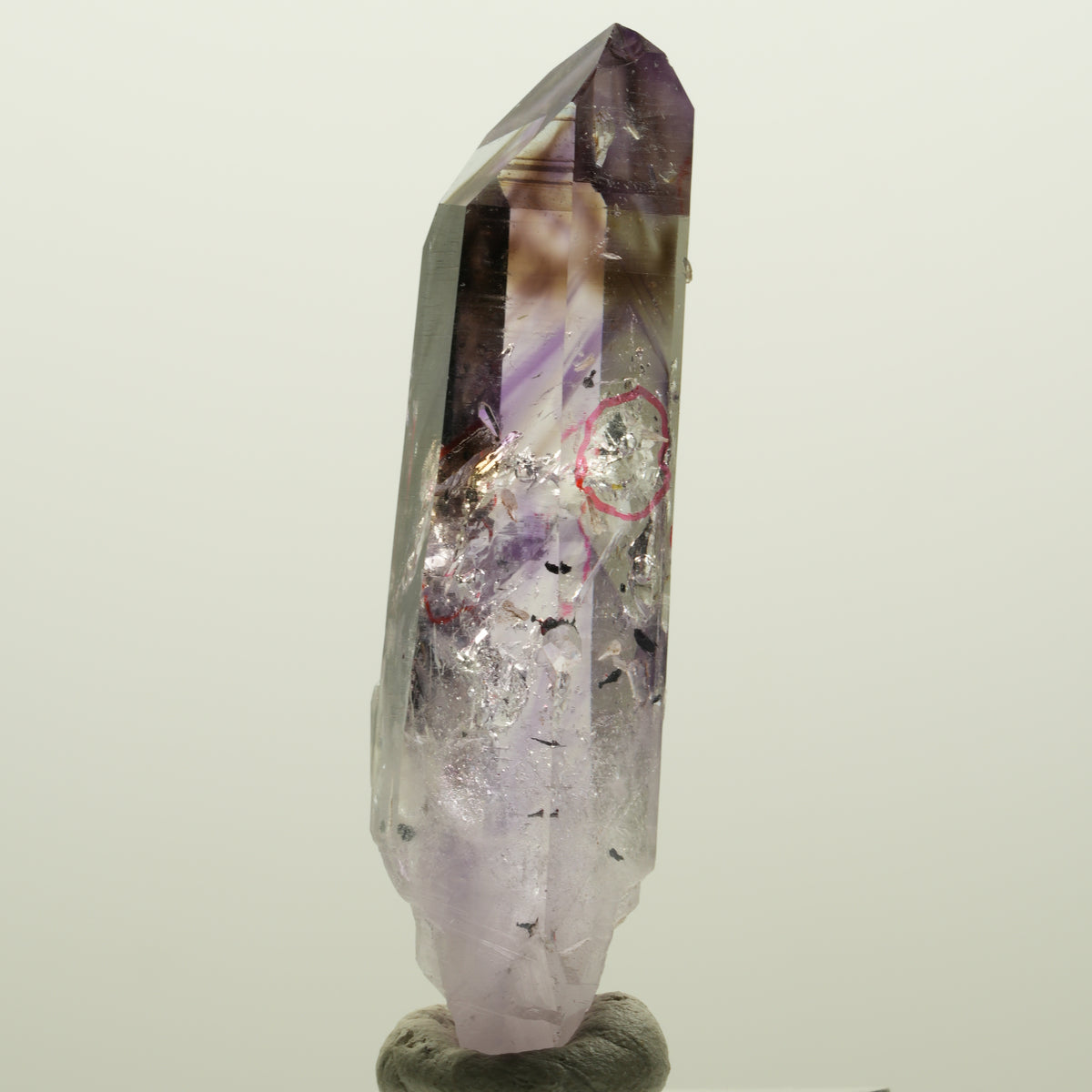 Enhydro Harlekin Phantom Amethyst, Analcim Prehnit 3x Blase Streep Mine Namibia 56*16*14mm #15035