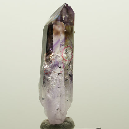 Enhydro Harlekin Phantom Amethyst, Analcim Prehnit 3x Blase Streep Mine Namibia 56*16*14mm #15035