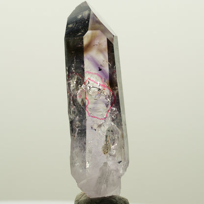 Enhydro Harlekin Phantom Amethyst, Analcim Prehnit 3x Blase Streep Mine Namibia 56*16*14mm #15035