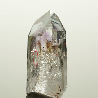 Enhydro Lemurian Phantom Amethyst, Analcim, Epidot 3x Blase Streep Mine Namibia 49*23*19mm #15036