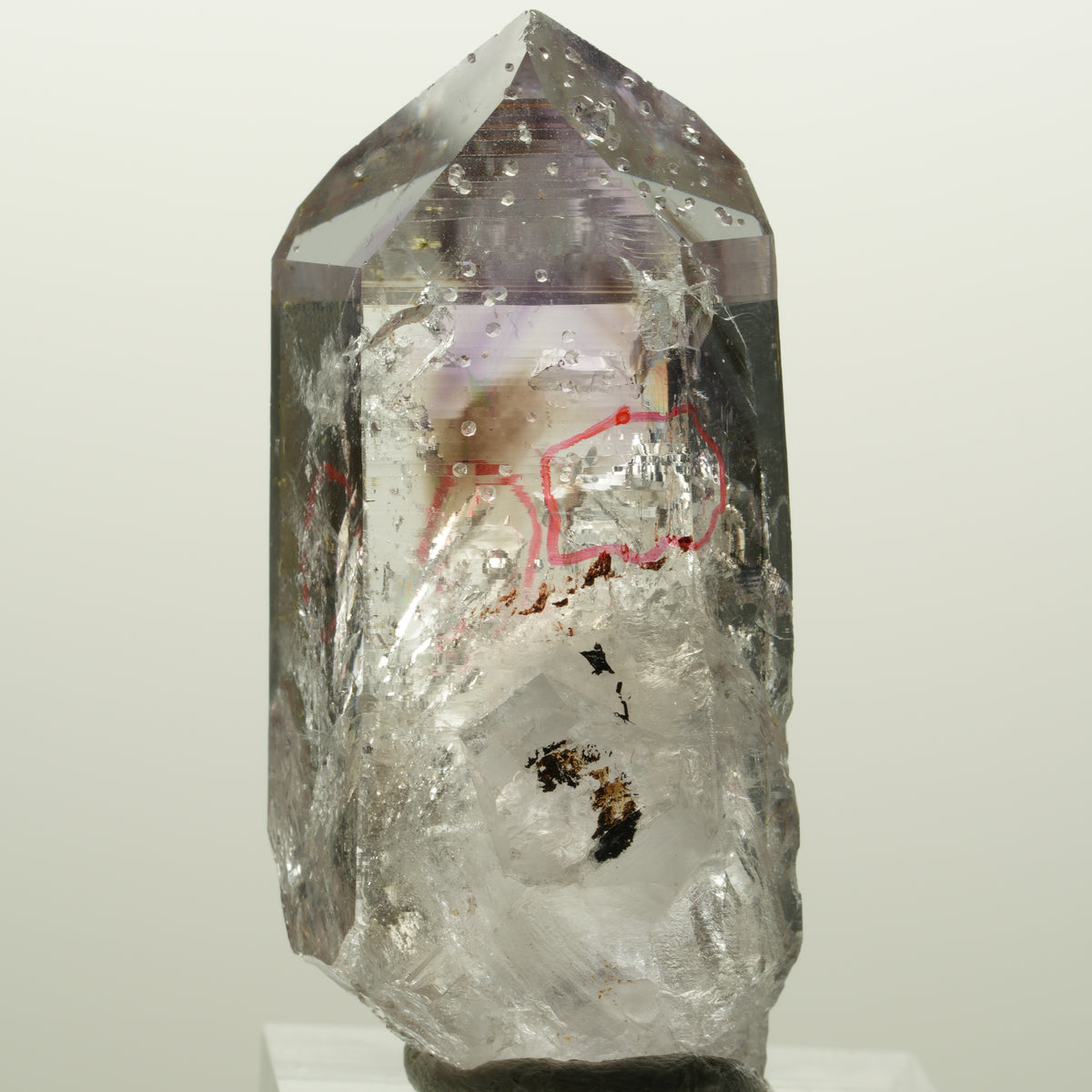 Enhydro Lemurian Phantom Amethyst, Analcim, Epidot 3x Blase Streep Mine Namibia 49*23*19mm #15036