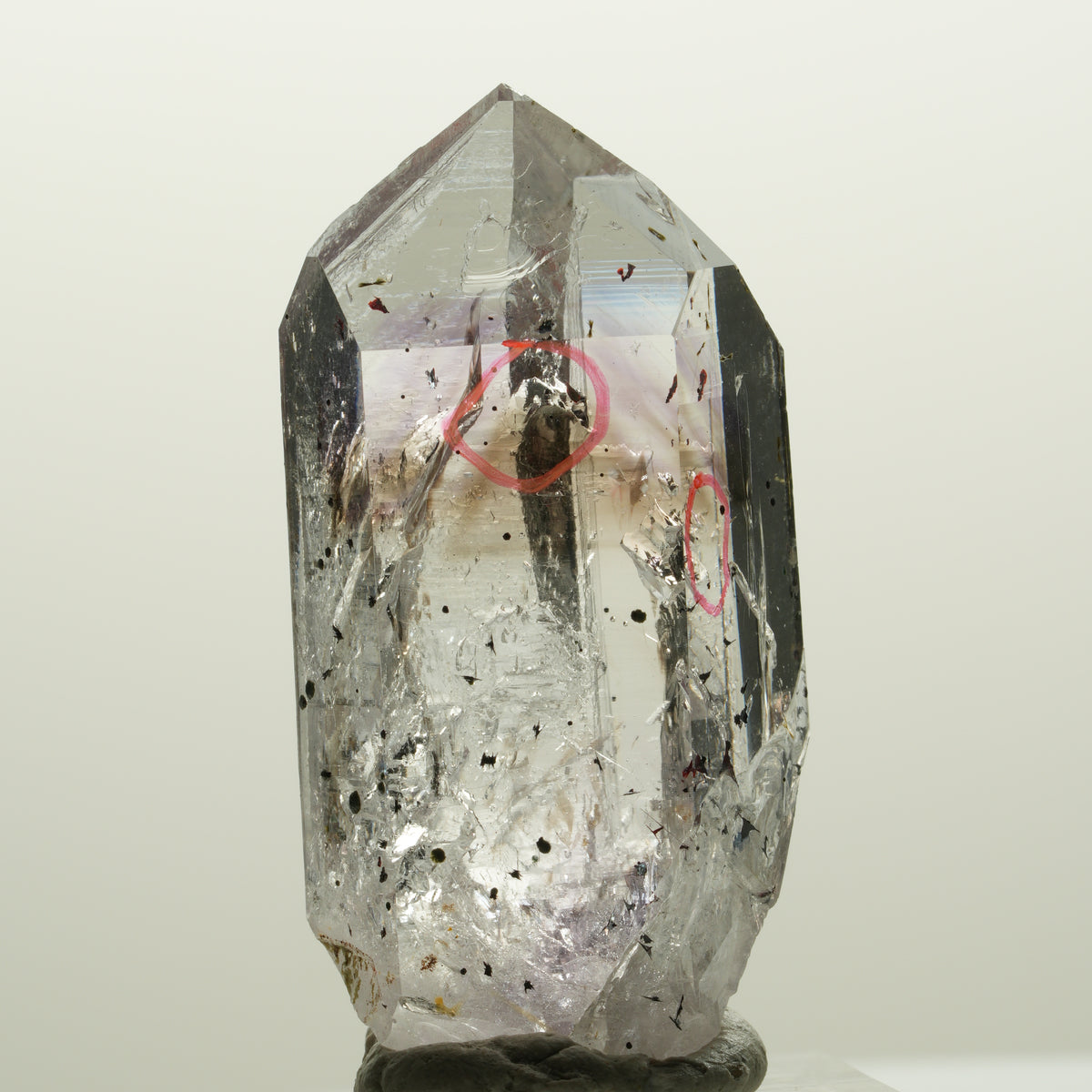 Enhydro Harlekin Lemurian Phantom Amethyst, 2x Blase Streep Mine Namibia 45*23*16mm #15037