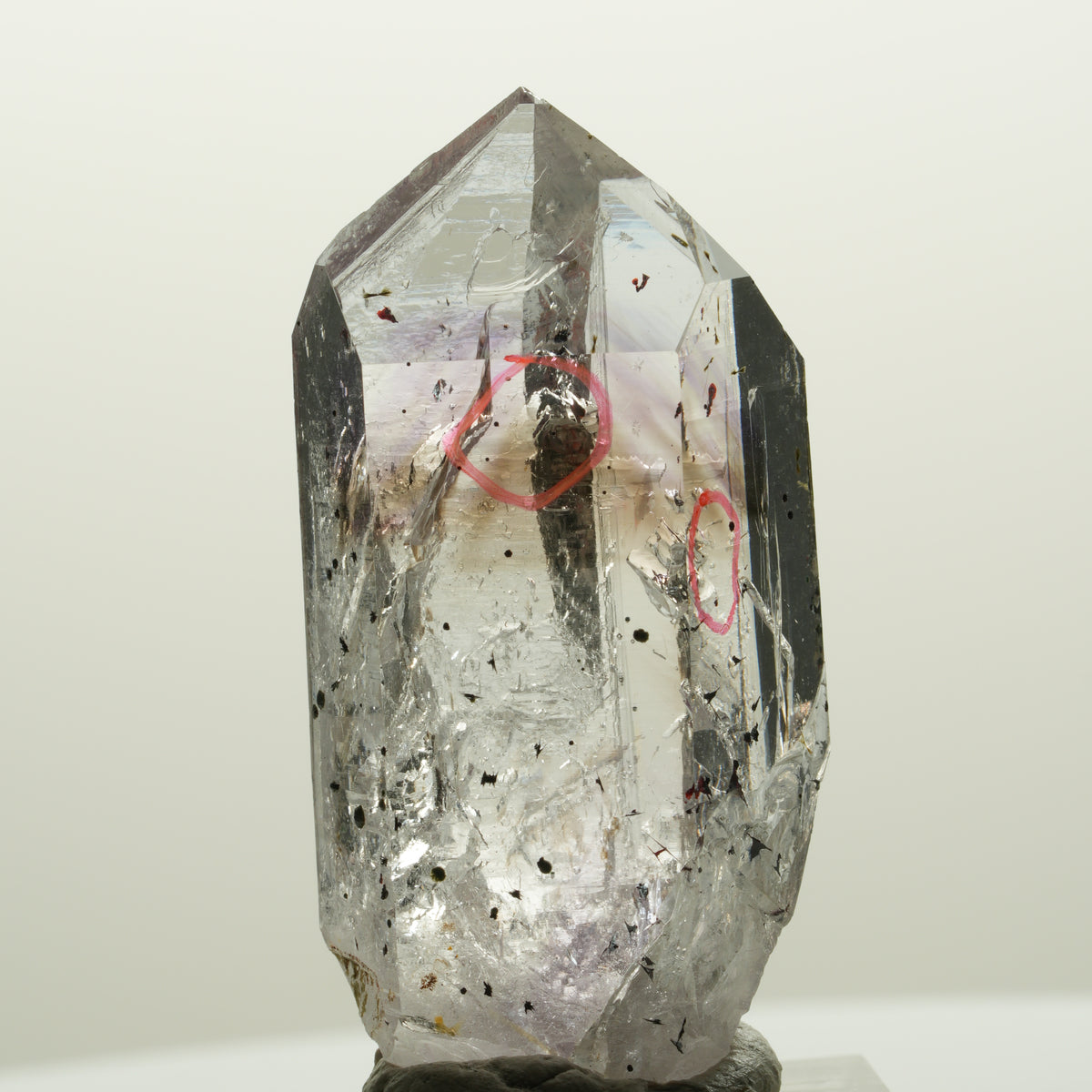 Enhydro Harlekin Lemurian Phantom Amethyst, 2x Blase Streep Mine Namibia 45*23*16mm #15037