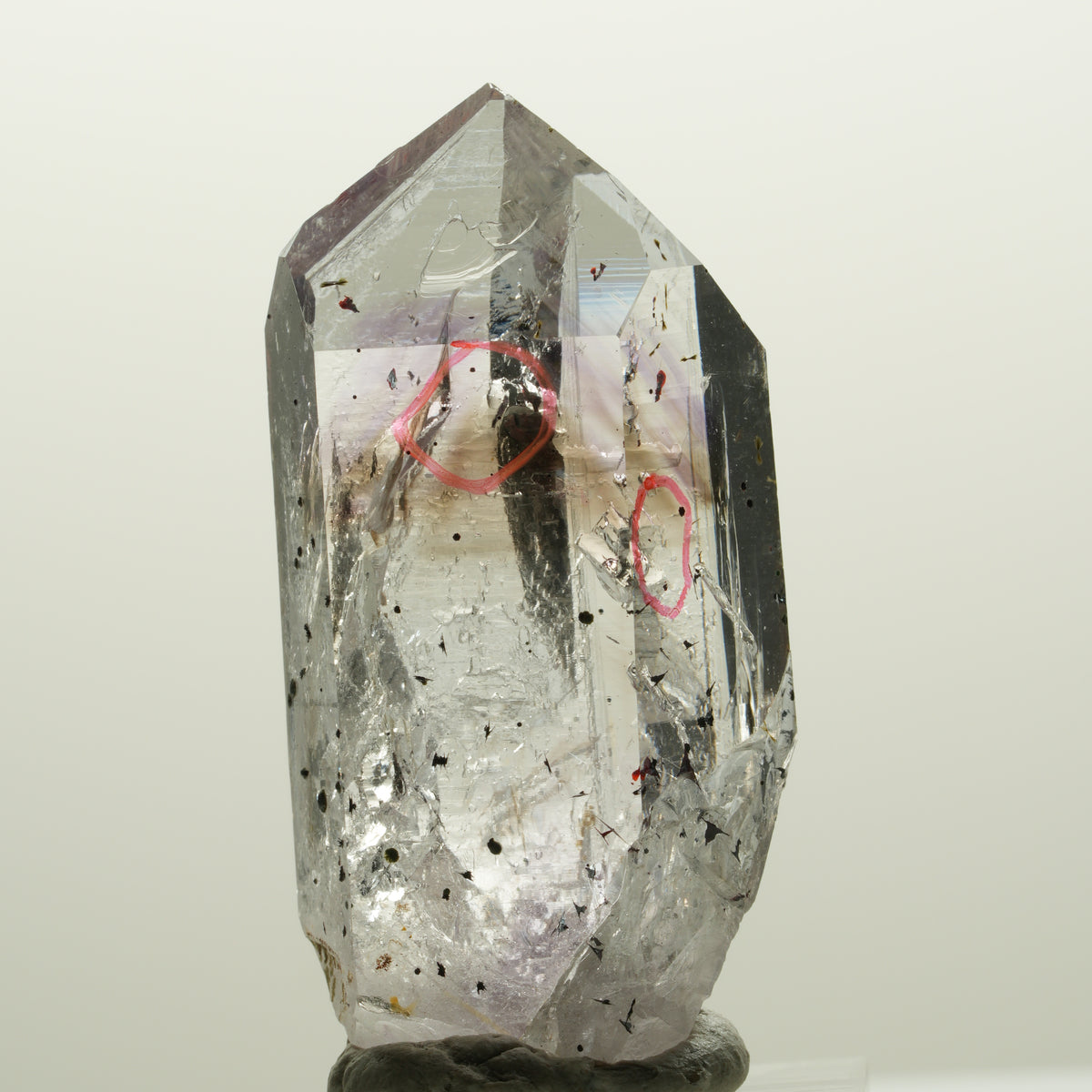 Enhydro Harlekin Lemurian Phantom Amethyst, 2x Blase Streep Mine Namibia 45*23*16mm #15037
