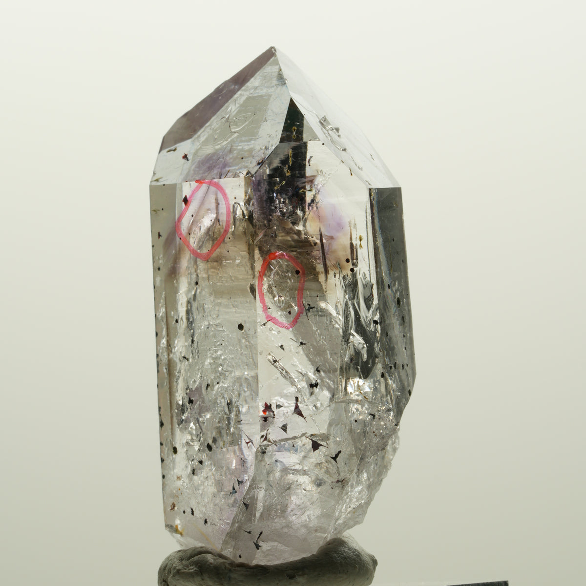 Enhydro Harlekin Lemurian Phantom Amethyst, 2x Blase Streep Mine Namibia 45*23*16mm #15037