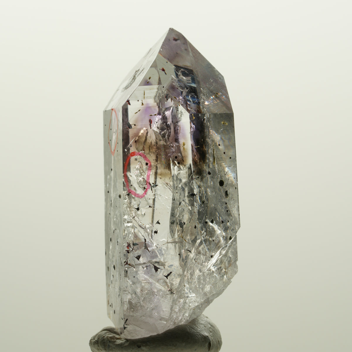 Enhydro Harlekin Lemurian Phantom Amethyst, 2x Blase Streep Mine Namibia 45*23*16mm #15037
