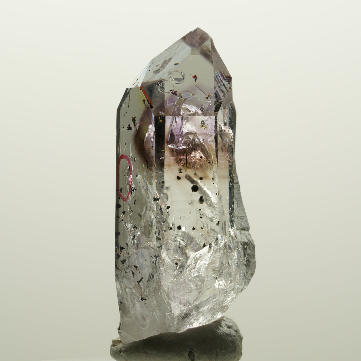 Enhydro Harlekin Lemurian Phantom Amethyst, 2x Blase Streep Mine Namibia 45*23*16mm #15037