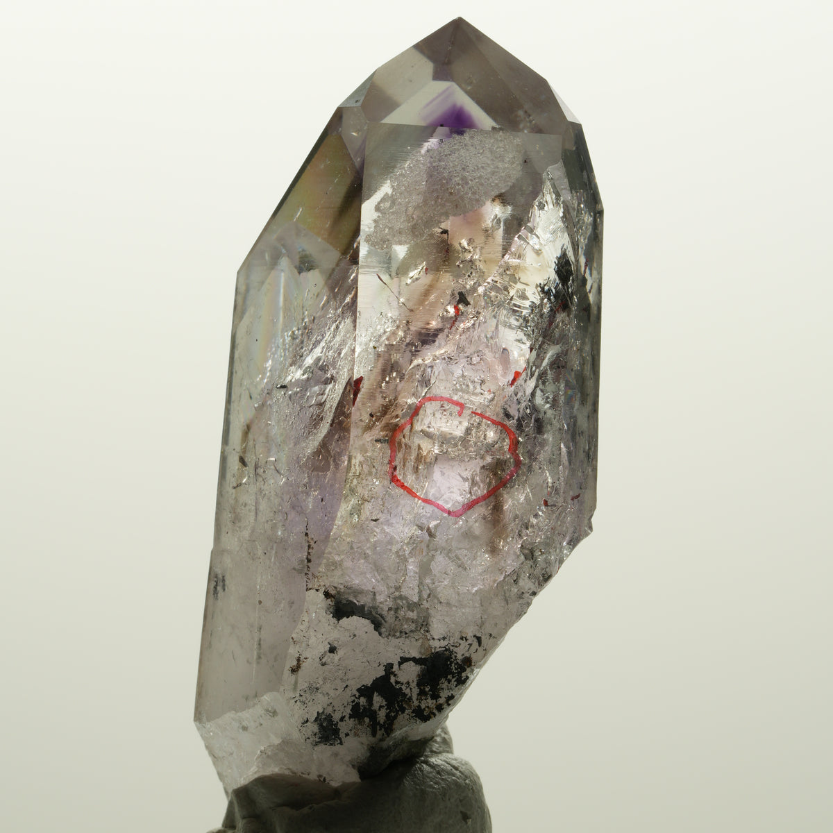 Enhydro Harlekin Skelett Phantom Amethyst Analcim, 1x Blase Streep Mine Namibia 57*26*21mm #15038