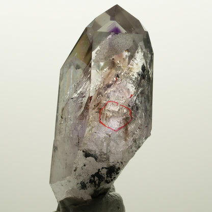 Enhydro Harlekin Skelett Phantom Amethyst Analcim, 1x Blase Streep Mine Namibia 57*26*21mm #15038