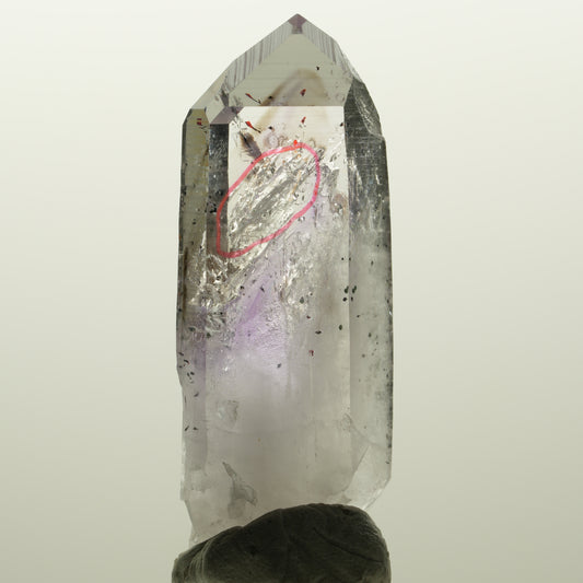 Enhydro Harlekin Skelett Phantom Amethyst Prehnit, 1x Blase Streep Mine Namibia 56*22*14mm #15040