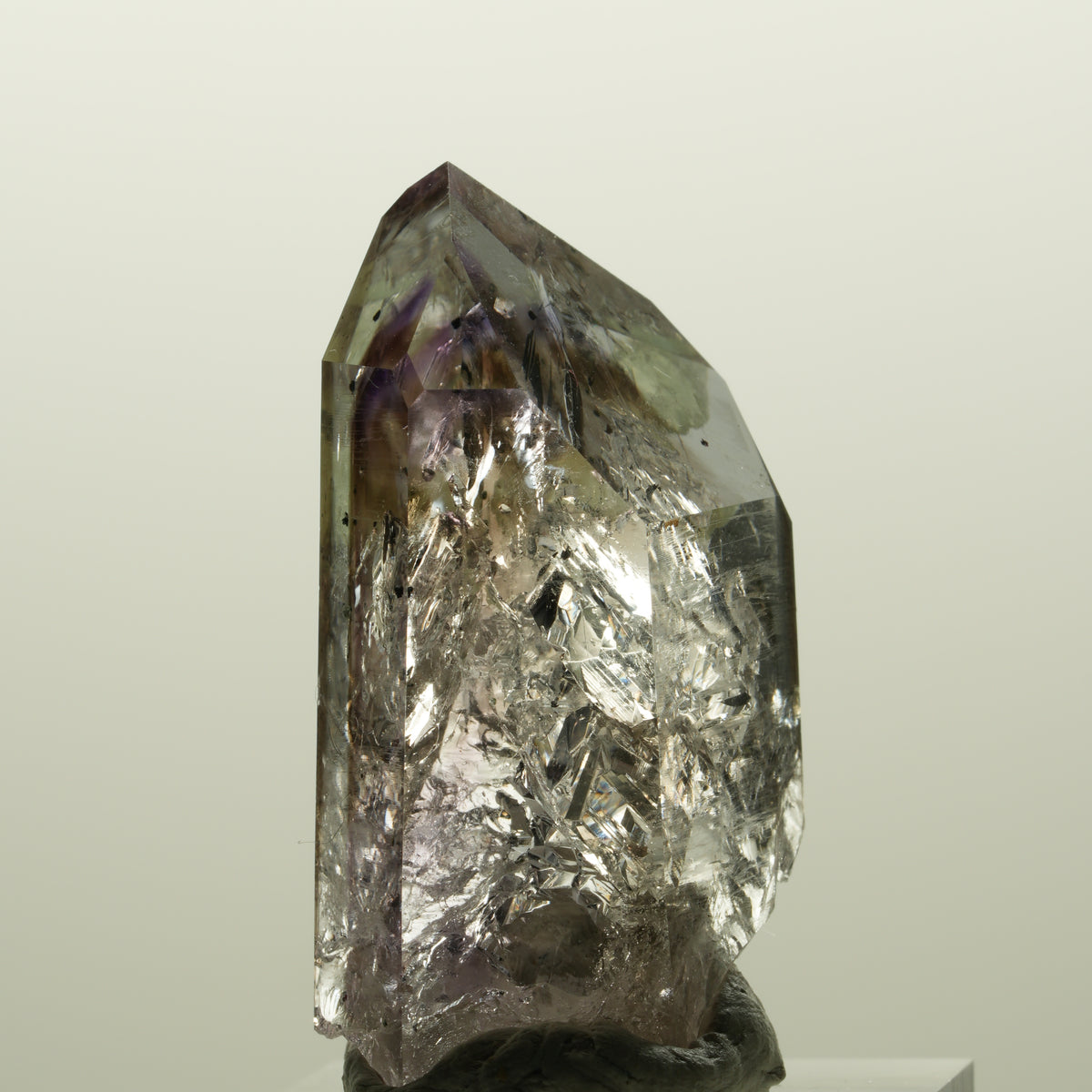 Skelett Phantom Amethyst mit Analcim, Prehnit, Hämatit Streep Mine, Namibia 43*23*16mm #15042