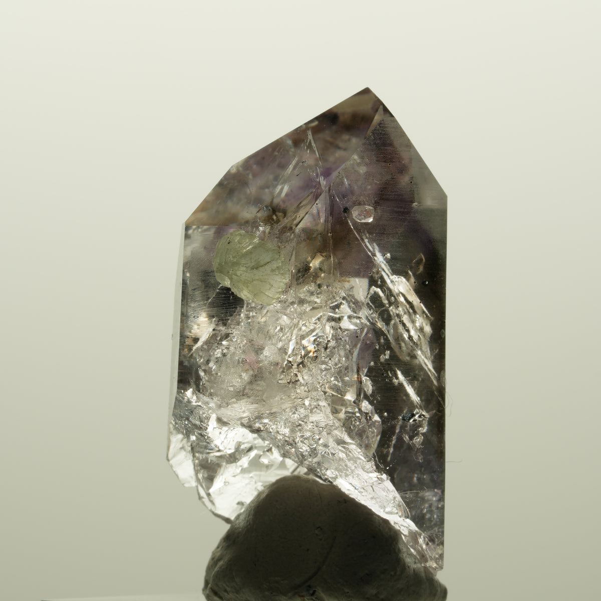 Skelett Phantom Amethyst mit Analcim, Prehnit, Hämatit Streep Mine, Namibia 43*23*16mm #15042