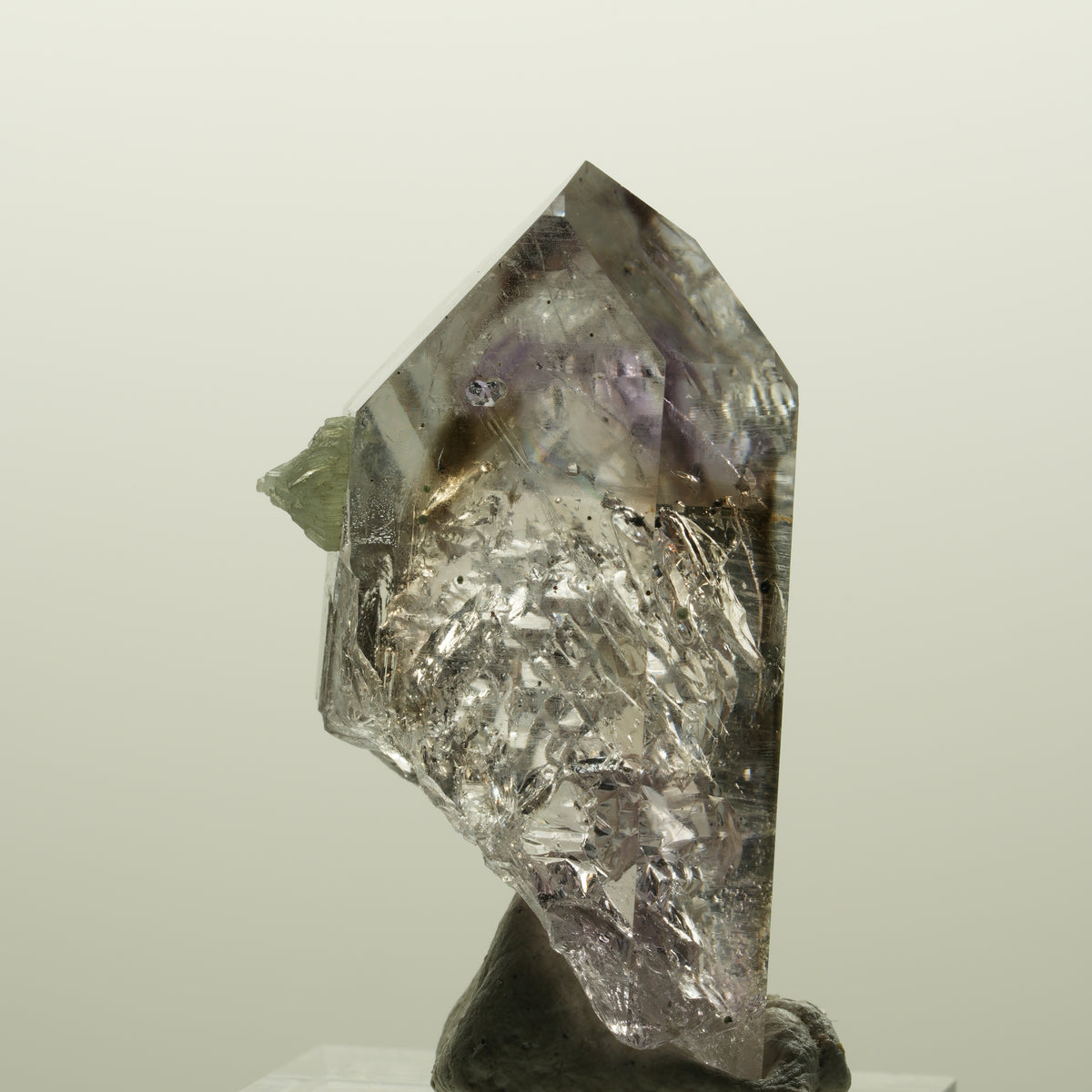 Skelett Phantom Amethyst mit Analcim, Prehnit, Hämatit Streep Mine, Namibia 43*23*16mm #15042