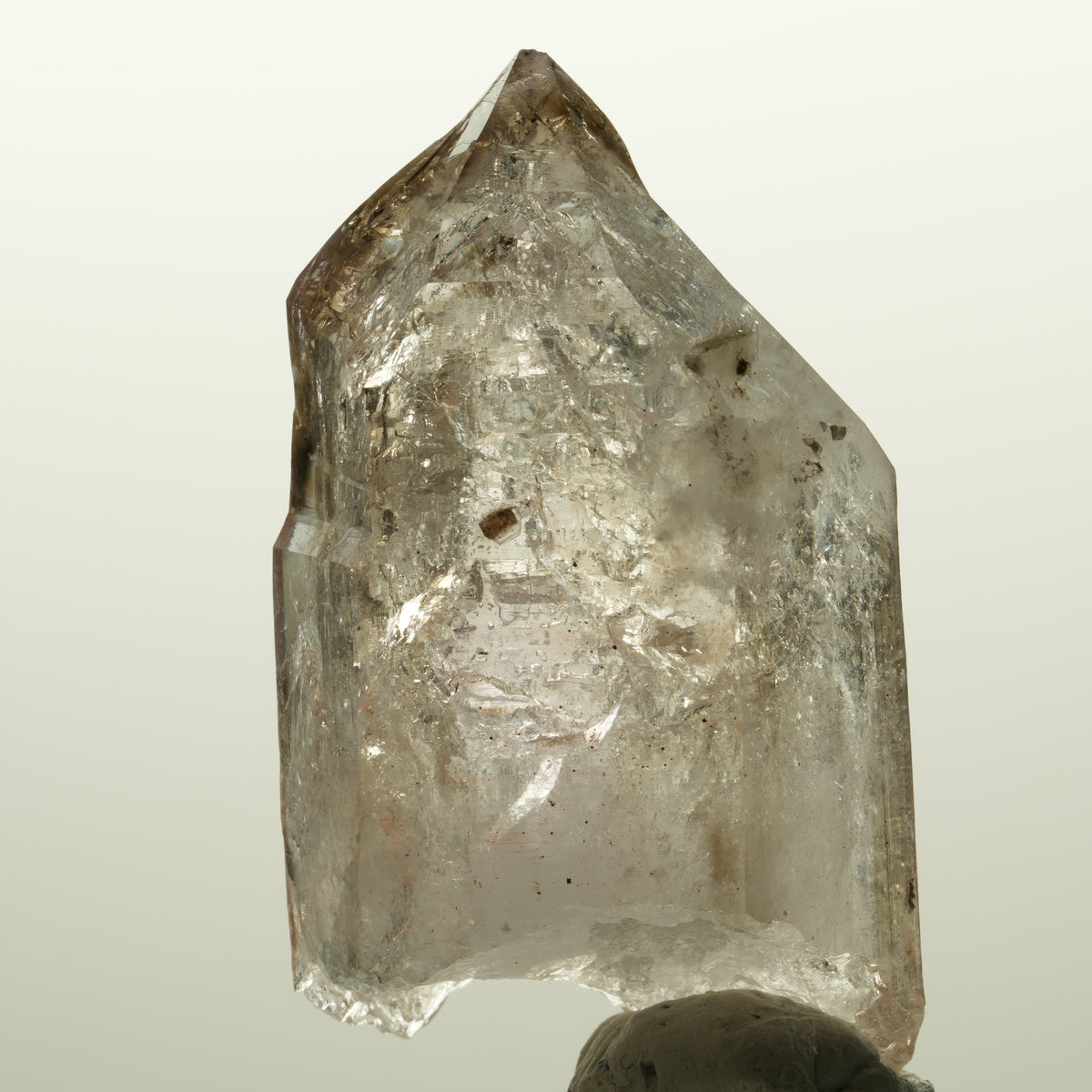 Seltene Phantom Skelett Rauchquarz Spitze Goboboseb, Namibia 65*37*24mm #15043