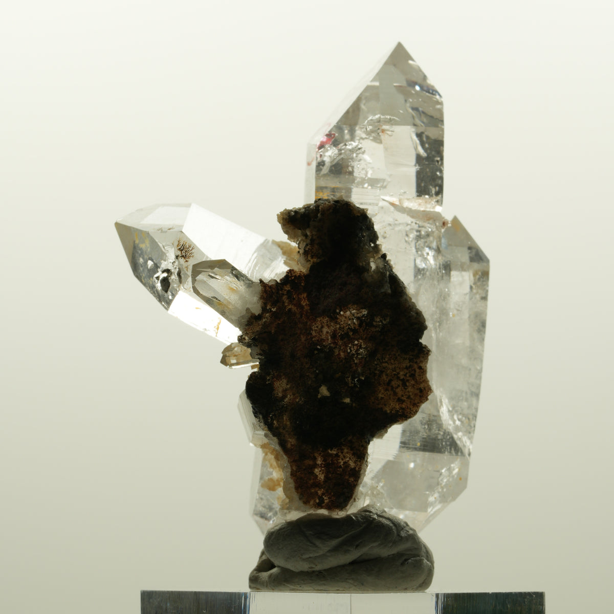 Enhydro Phantom Rauchquarz Skelett Doppelender, 1x Blase Goboboseb, Namibia 58*38*33mm #15046