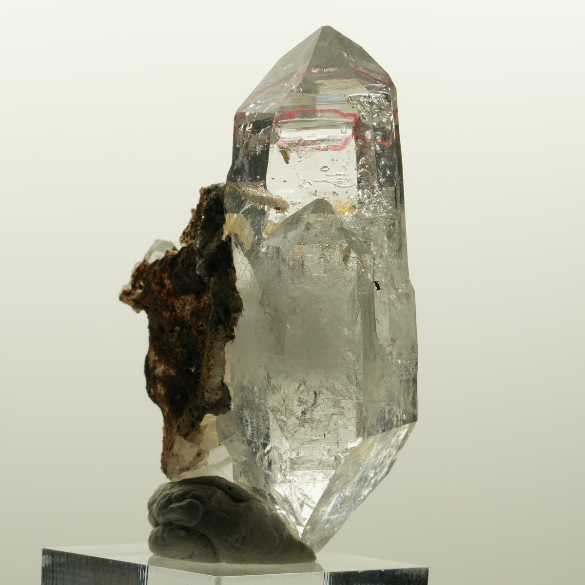 Enhydro Phantom Rauchquarz Skelett Doppelender, 1x Blase Goboboseb, Namibia 58*38*33mm #15046