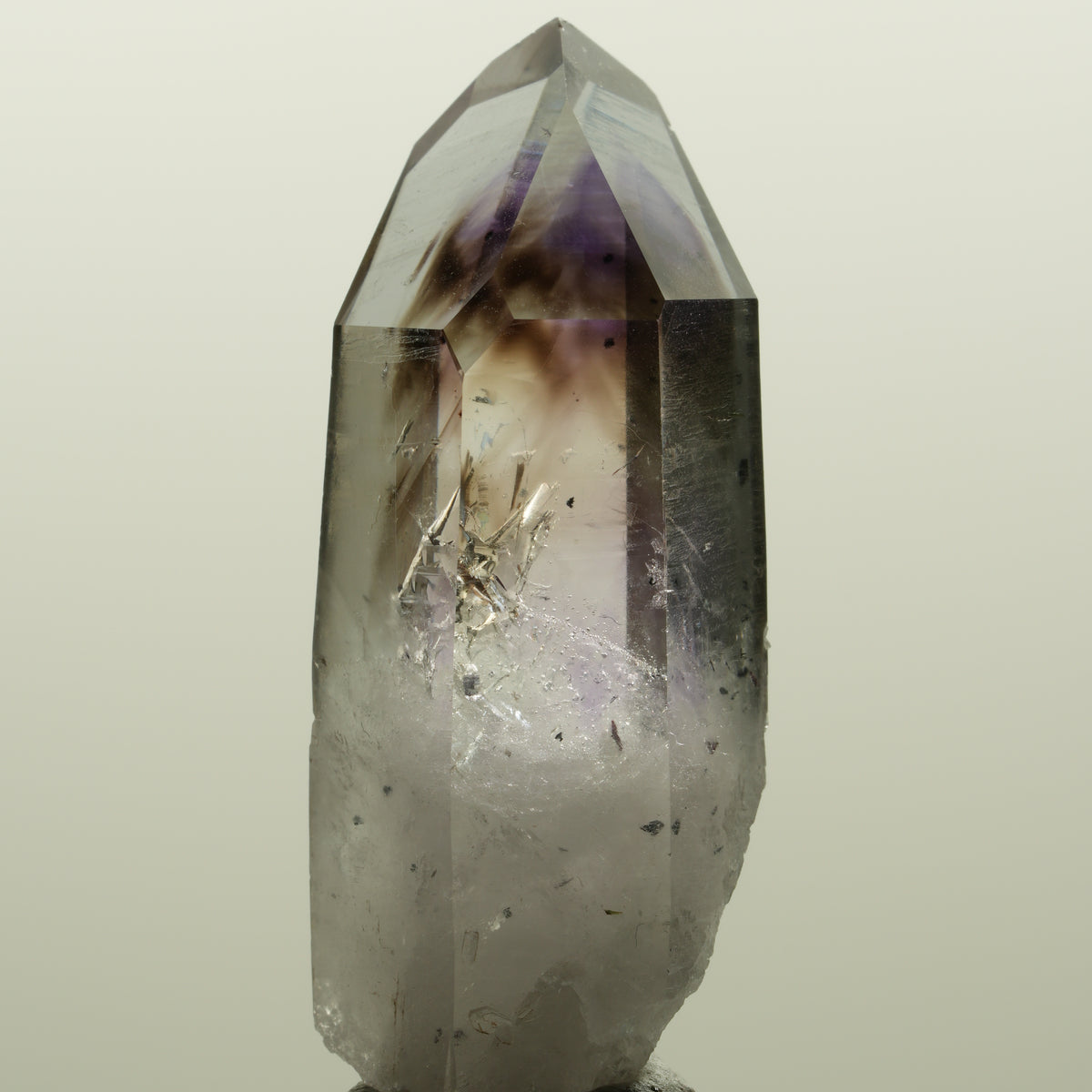 Harlekin Lemurian Phantom Amethyst Spitze Streep Mine, Namibia 47*18*16mm #15049