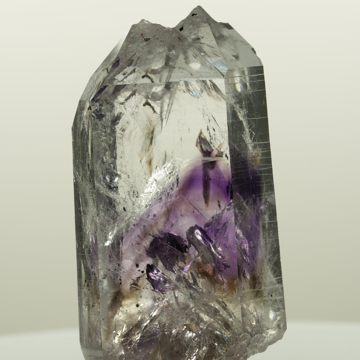 Lemurian Phantom Amethyst mit Prehnit, Hämatit, Epidot Streep Mine, Namibia 53*28*17mm #15051