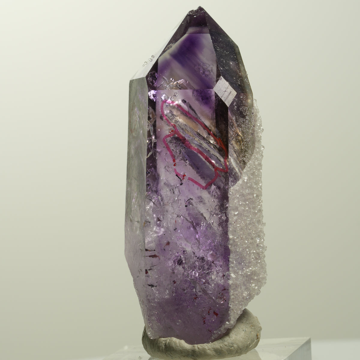 Enhydro Harlekin Skelett Phantom Amethyst Analcim, 4x Blase Streep Mine Namibia 55*24*20mm #15053