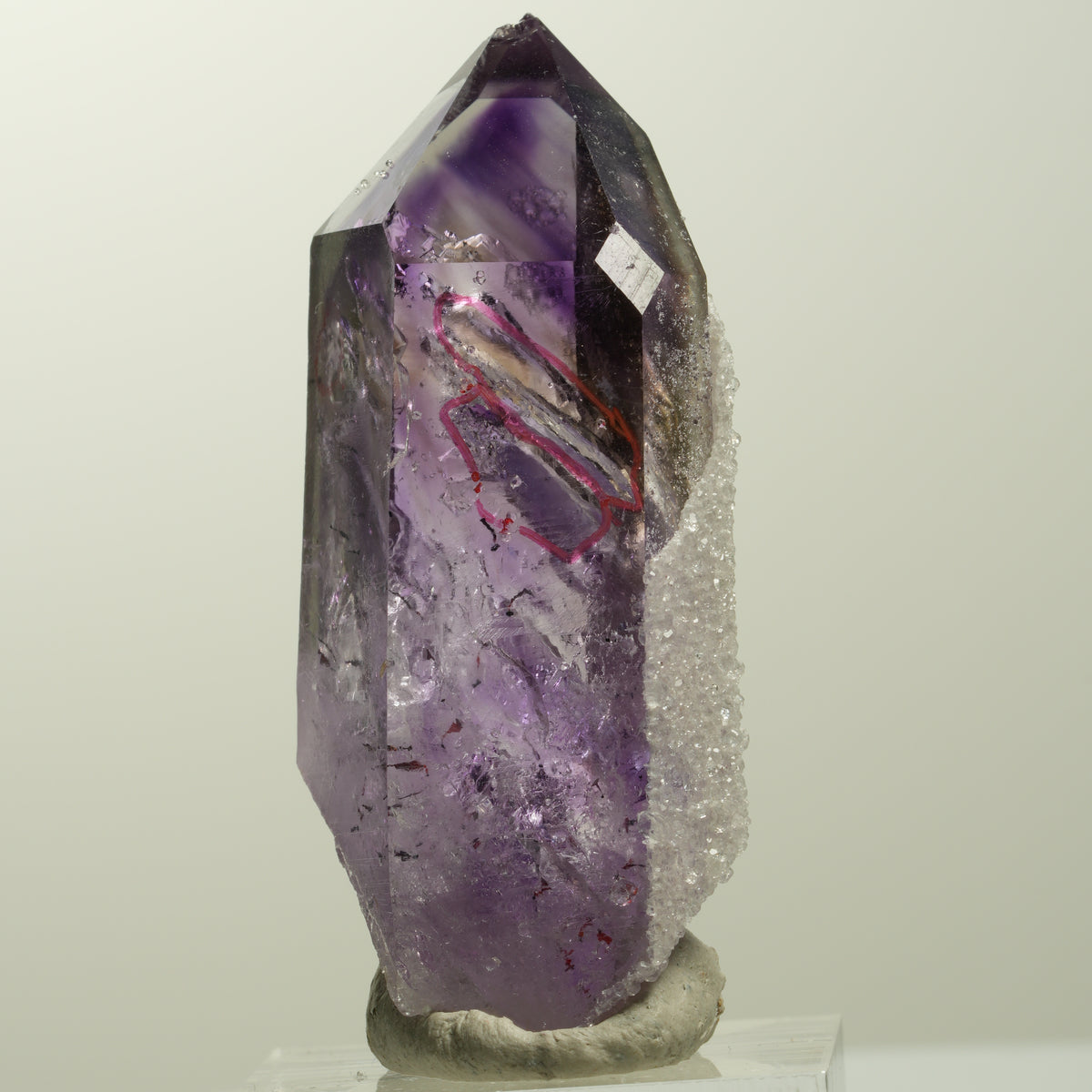 Enhydro Harlekin Skelett Phantom Amethyst Analcim, 4x Blase Streep Mine Namibia 55*24*20mm #15053